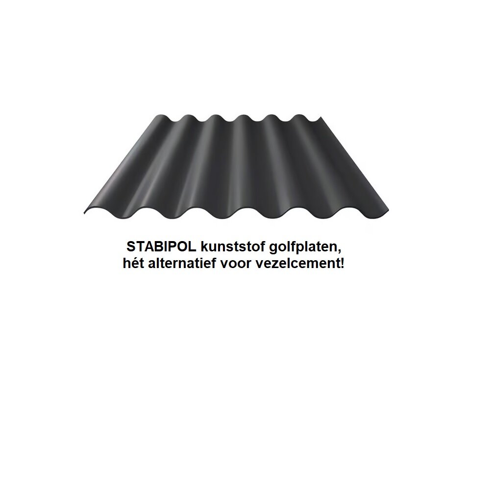 Stabipol polyester golfplaat | 177/51 | Donkergrijs | 200 x 110cm