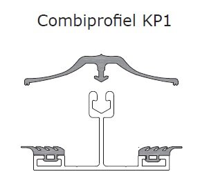 Proefmonster T-vormig afdekrubber voor KP profiel polycarbonaat 10 - 16mm dik