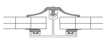 Proefmonster T-vormig afdekrubber voor KP profiel polycarbonaat 10 - 16mm dik