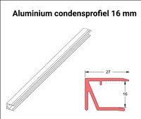 Condensprofiel - afsluitprofiel kanaalplaten 16mm - 98cm