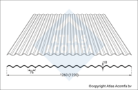 Golfplaat polycarbonaat | slagvast glashelder | 76/18 | 122x126cm