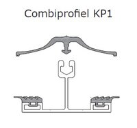 Proefmonster T-vormig afdekrubber voor KP profiel polycarbonaat 10 - 16mm dik