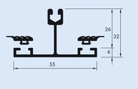 Proefmonster T-vormig afdekrubber voor KP profiel polycarbonaat 10 - 16mm dik