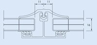 Proefmonster T-vormig afdekrubber voor KP profiel polycarbonaat 10 - 16mm dik