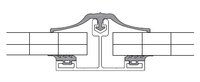 Proefmonster T-vormig afdekrubber voor KP profiel polycarbonaat 10 - 16mm dik