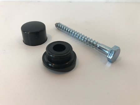 Golfplaatschroef 6x60mm + dop/ring zwart of grijs type G/H 76/18