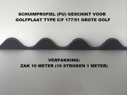 PVC isolatie schuimprofiel golfplaten grote golf 177/51 C+F