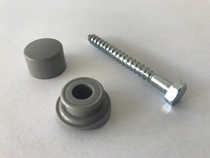 Golfplaatschroef 6x60mm + dop/ring zwart of grijs type G/H 76/18
