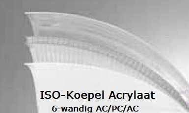 Ronde ISO-koepel / lichtkoepel 6-wandig acrylaat dagmaat 40cm