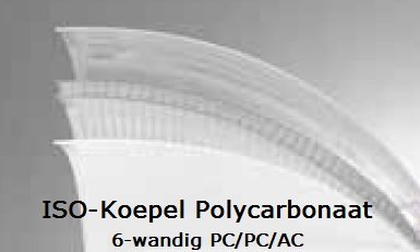 Ronde ISO-koepel / lichtkoepel 6-wandig polycarbonaat dagmaat 40cm