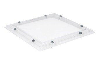 Lichtkoepel polycarbonaat driewandig dagmaat 55x55cm