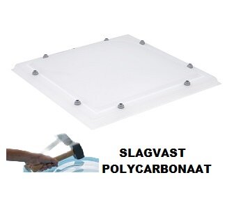 Lichtkoepel polycarbonaat enkelwandig dagmaat 80x80cm