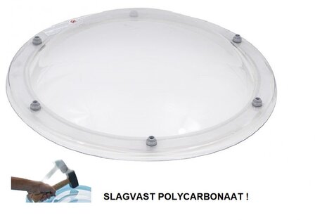 Ronde ISO-koepel / lichtkoepel 6-wandig polycarbonaat dagmaat 100cm