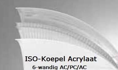 Ronde ISO-koepel / lichtkoepel 6-wandig acrylaat dagmaat 70cm