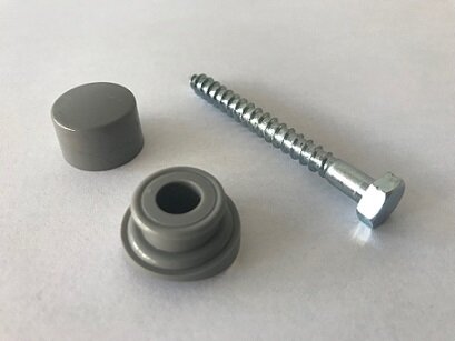 Golfplaatschroef 6x60mm + dop/ring grijs 100st voor type G/H 76/18