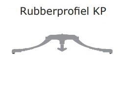 T-vormig afdekrubber voor KP profiel polycarbonaat 10 - 16mm dik