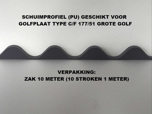 PVC isolatie schuimprofiel golfplaten grote golf 177/51 C+F