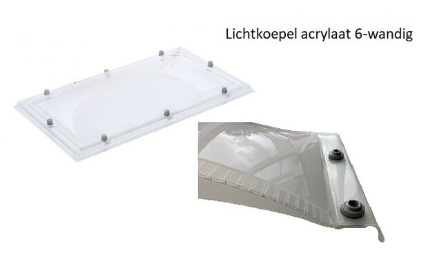 lichtkoepel ISO zeswandig acrylaat dagmaat 40x190cm 