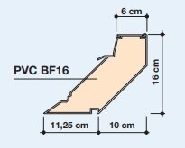 dakopstand PVC BF16 ISO++ voor lichtkoepel dagmaat 100x160cm