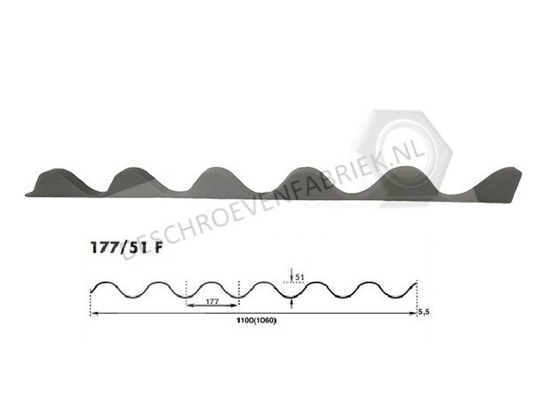 PVC isolatie schuimprofiel golfplaten grote golf 177/51 C+F