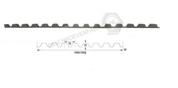 PVC isolatie schuimprofiel golfplaten damwand 70/16 N