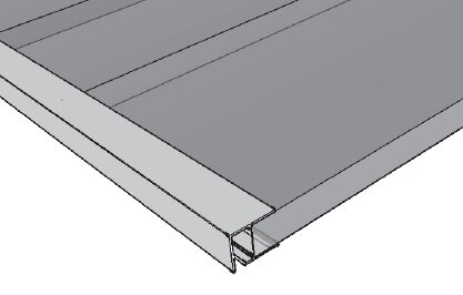Aluminium afsluitprofiel voor polycarbonaatplaten 16mm / breed 105cm