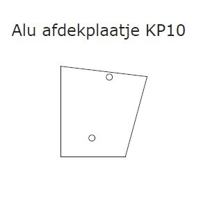 Aluminium zijplaatje P10 voor muurprofiel KP15