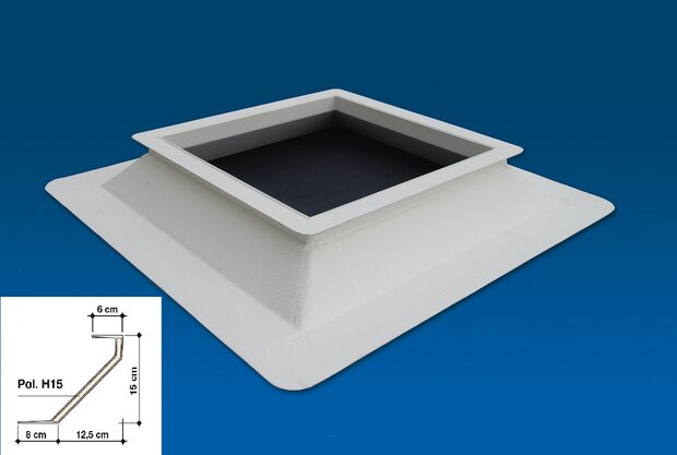 Lichtkoepel 100x130cm inclusief ventilerende dakopstand vanaf: