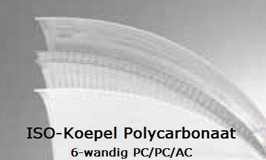 Ronde ISO-koepel / lichtkoepel 6-wandig polycarbonaat dagmaat 60cm