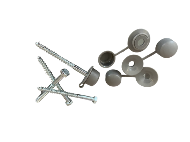 Golfplaatschroef 6x50mm + dop/ring grijs 25st voor type G/H 76/18 