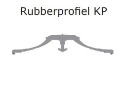 Proefmonster T-vormig afdekrubber voor KP profiel polycarbonaat 10 - 16mm dik