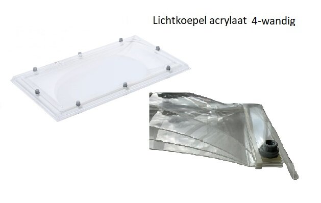 lichtkoepel vierwandig acrylaat 50x100cm