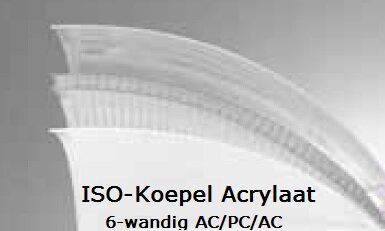 Ronde ISO-koepel / lichtkoepel 6-wandig acrylaat dagmaat 70cm