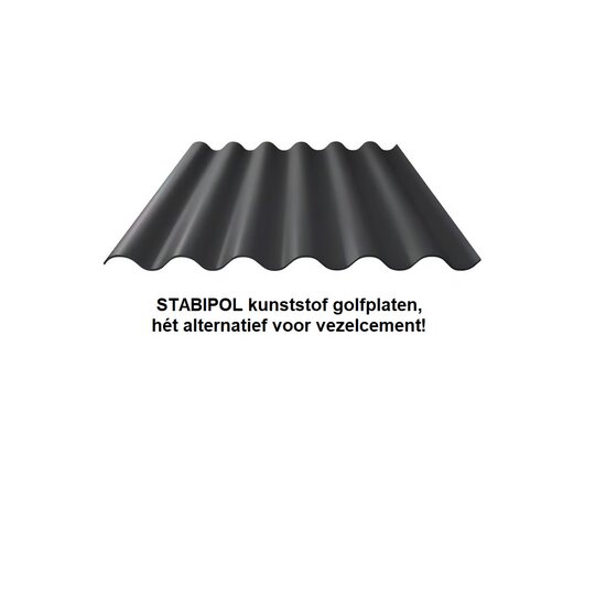 Polyester golfplaat Stabipol | 177/51 | Donkergrijs | 200cm