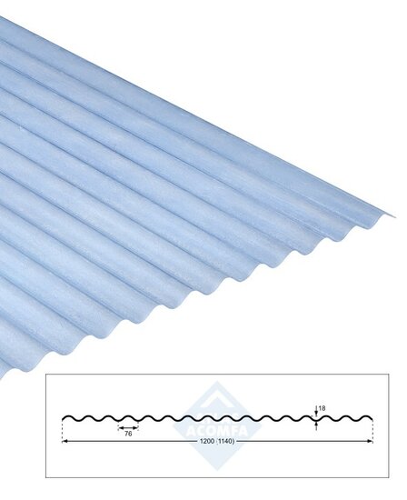 Golfplaat doorzichtig polyester 0.8mm 76/18 275 x 120cm (lxb)