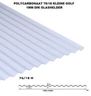 POLYCARBONAAT GOLFPLAAT 1-wandig H 76/18 lengte 153cm